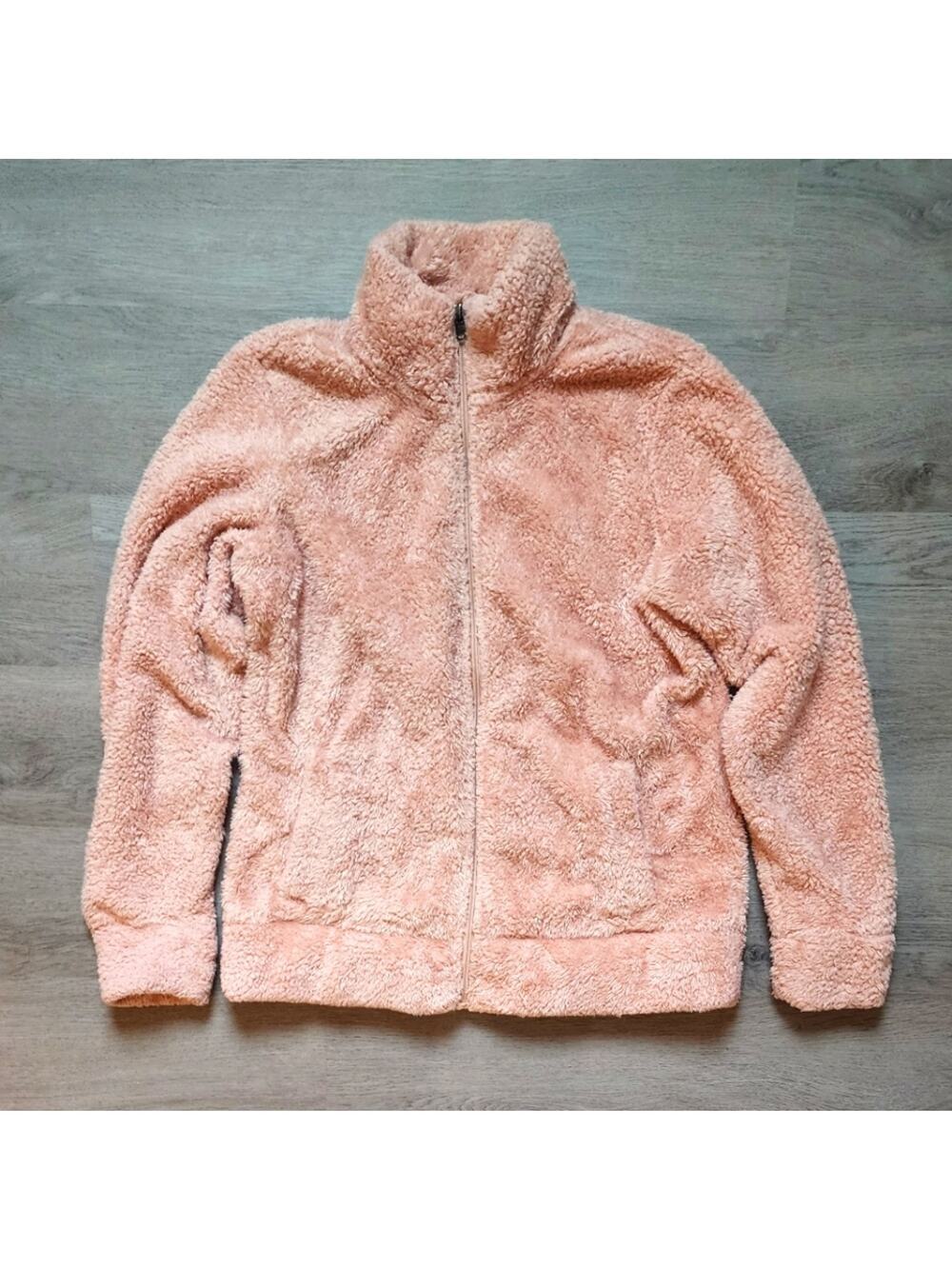 Bass Women's Full Zip Long Sleeve Solid Pink Outerwear Fleece Jacket Medium M